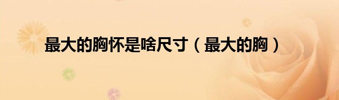 最大的胸怀是啥尺寸（最大的胸）