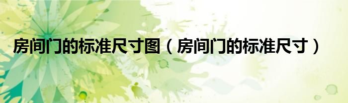 房间门的标准尺寸图（房间门的标准尺寸）