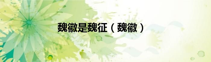 魏徽是魏征（魏徽）