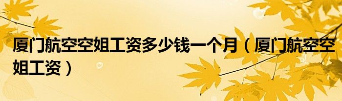 厦门航空空姐工资多少钱一个月（厦门航空空姐工资）