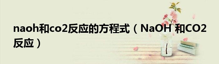 naoh和co2反应的方程式（NaOH 和CO2 反应）