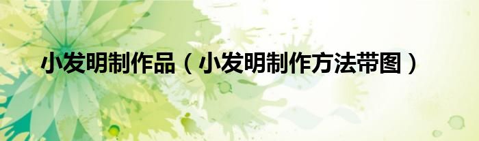小发明制作品（小发明制作方法带图）