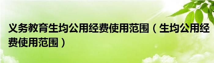 义务教育生均公用经费使用范围（生均公用经费使用范围）