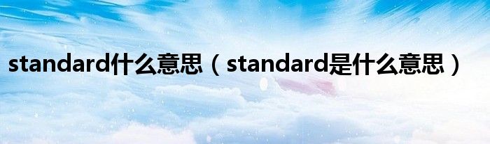 standard什么意思（standard是什么意思）