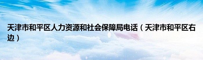 天津市和平区人力资源和社会保障局电话（天津市和平区右边）