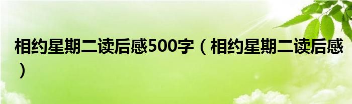 相约星期二读后感500字（相约星期二读后感）