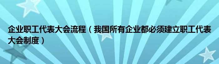 企业职工代表大会流程（我国所有企业都必须建立职工代表大会制度）