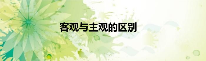 客观与主观的区别