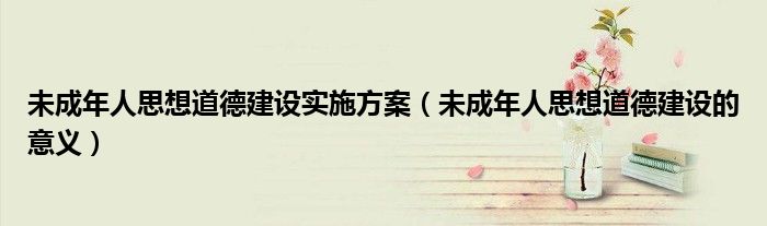 未成年人思想道德建设实施方案（未成年人思想道德建设的意义）