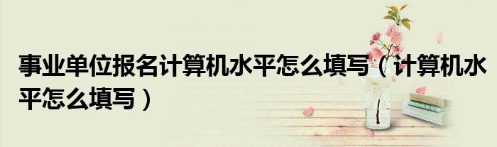 事业单位报名计算机水平怎么填写（计算机水平怎么填写）