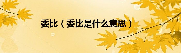 委比（委比是什么意思）