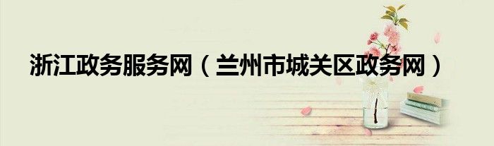 浙江政务服务网（兰州市城关区政务网）