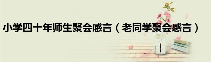 小学四十年师生聚会感言（老同学聚会感言）