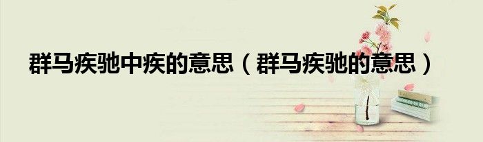 群马疾驰中疾的意思（群马疾驰的意思）