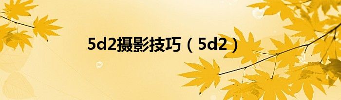 5d2摄影技巧（5d2）