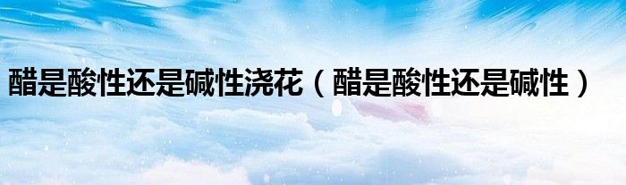 醋是酸性还是碱性浇花（醋是酸性还是碱性）