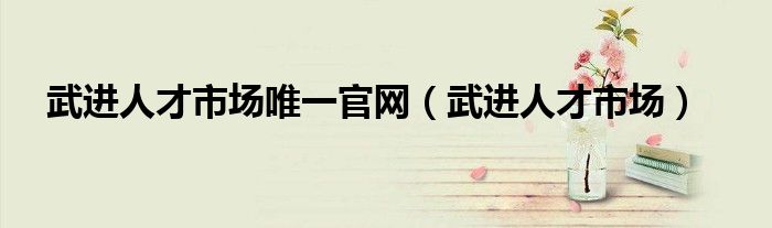 武进人才市场唯一官网（武进人才市场）