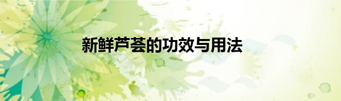 新鲜芦荟的功效与用法
