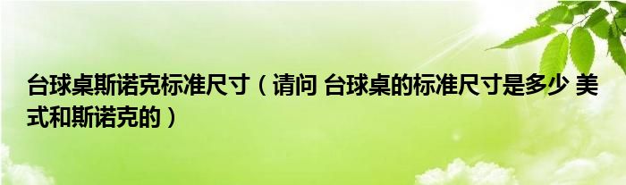 台球桌斯诺克标准尺寸（请问 台球桌的标准尺寸是多少 美式和斯诺克的）