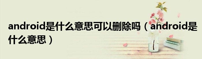 android是什么意思可以删除吗（android是什么意思）