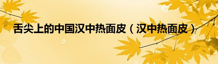 舌尖上的中国汉中热面皮（汉中热面皮）