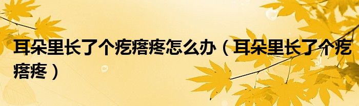 耳朵里长了个疙瘩疼怎么办（耳朵里长了个疙瘩疼）