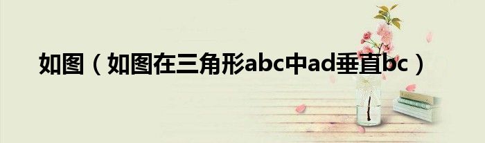 如图（如图在三角形abc中ad垂直bc）