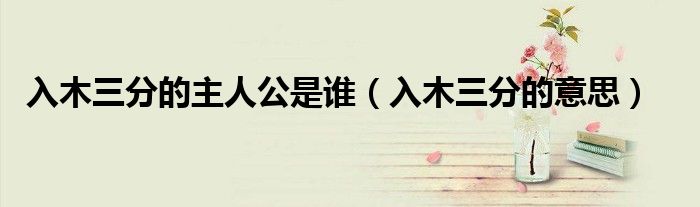 入木三分的主人公是谁（入木三分的意思）