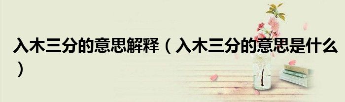 入木三分的意思解释（入木三分的意思是什么）