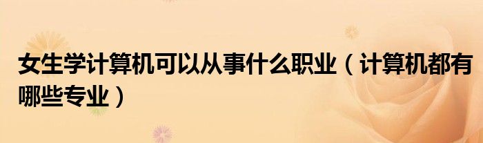 女生学计算机可以从事什么职业（计算机都有哪些专业）