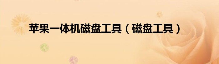 苹果一体机磁盘工具（磁盘工具）