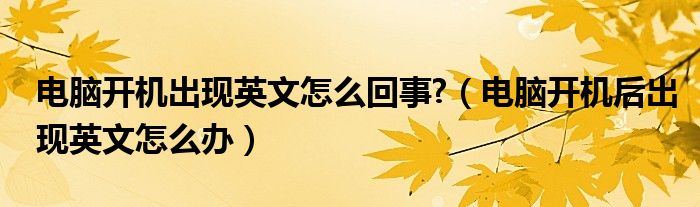 电脑开机出现英文怎么回事?（电脑开机后出现英文怎么办）