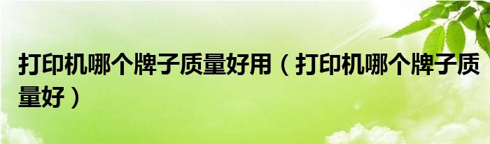 打印机哪个牌子质量好用（打印机哪个牌子质量好）