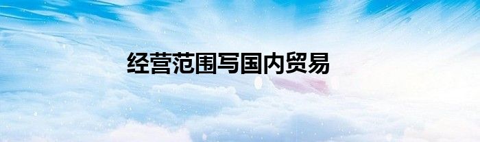 经营范围写国内贸易