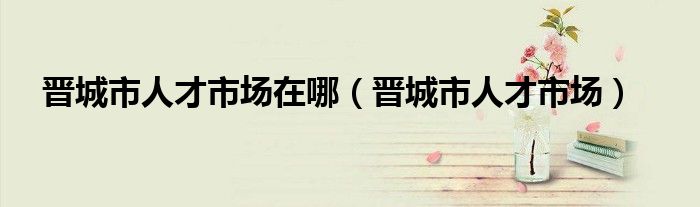 晋城市人才市场在哪（晋城市人才市场）