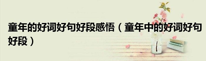 童年的好词好句好段感悟（童年中的好词好句好段）