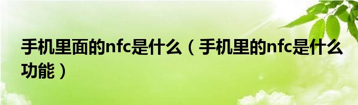 手机里面的nfc是什么（手机里的nfc是什么功能）