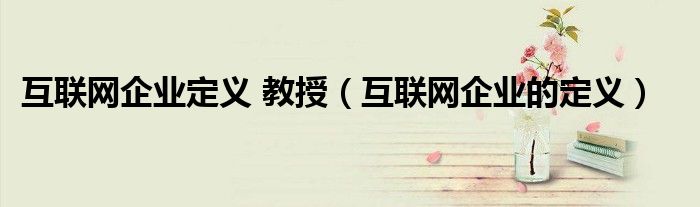 互联网企业定义 教授（互联网企业的定义）