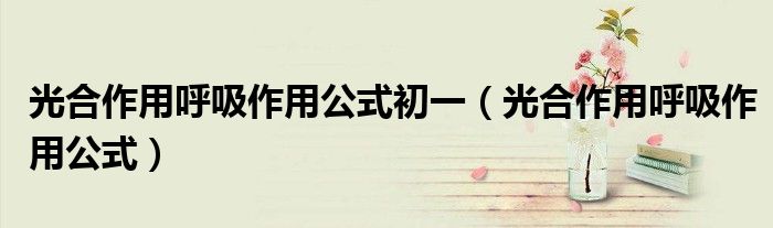 光合作用呼吸作用公式初一（光合作用呼吸作用公式）
