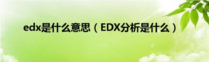 edx是什么意思（EDX分析是什么）