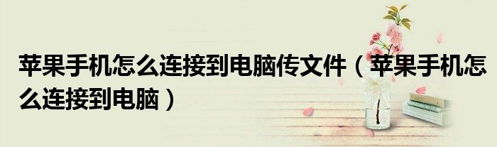 苹果手机怎么连接到电脑传文件（苹果手机怎么连接到电脑）