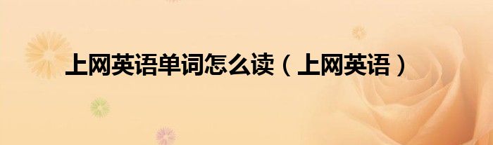 上网英语单词怎么读（上网英语）
