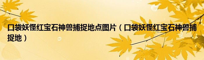 口袋妖怪红宝石神兽捕捉地点图片（口袋妖怪红宝石神兽捕捉地）
