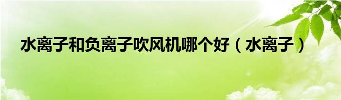 水离子和负离子吹风机哪个好（水离子）