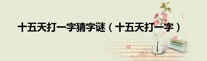十五天打一字猜字谜（十五天打一字）
