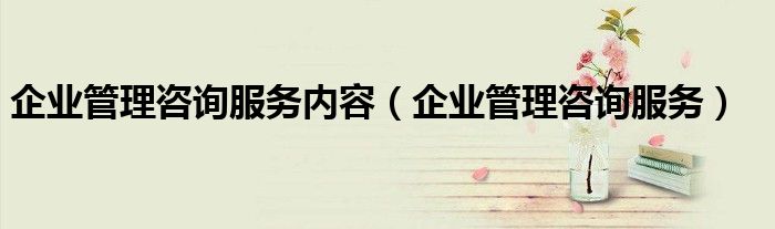 企业管理咨询服务内容（企业管理咨询服务）