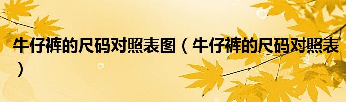 牛仔裤的尺码对照表图（牛仔裤的尺码对照表）