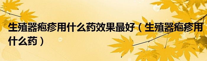 生殖器疱疹用什么药效果最好（生殖器疱疹用什么药）