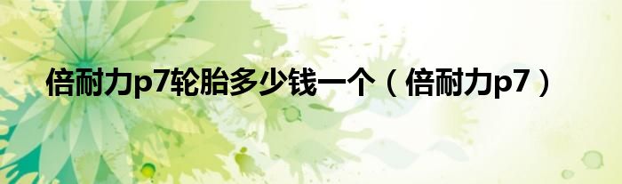 倍耐力p7轮胎多少钱一个（倍耐力p7）