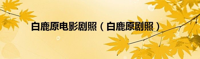 白鹿原电影剧照（白鹿原剧照）